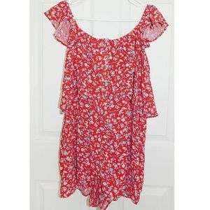 Red Floral Romper
